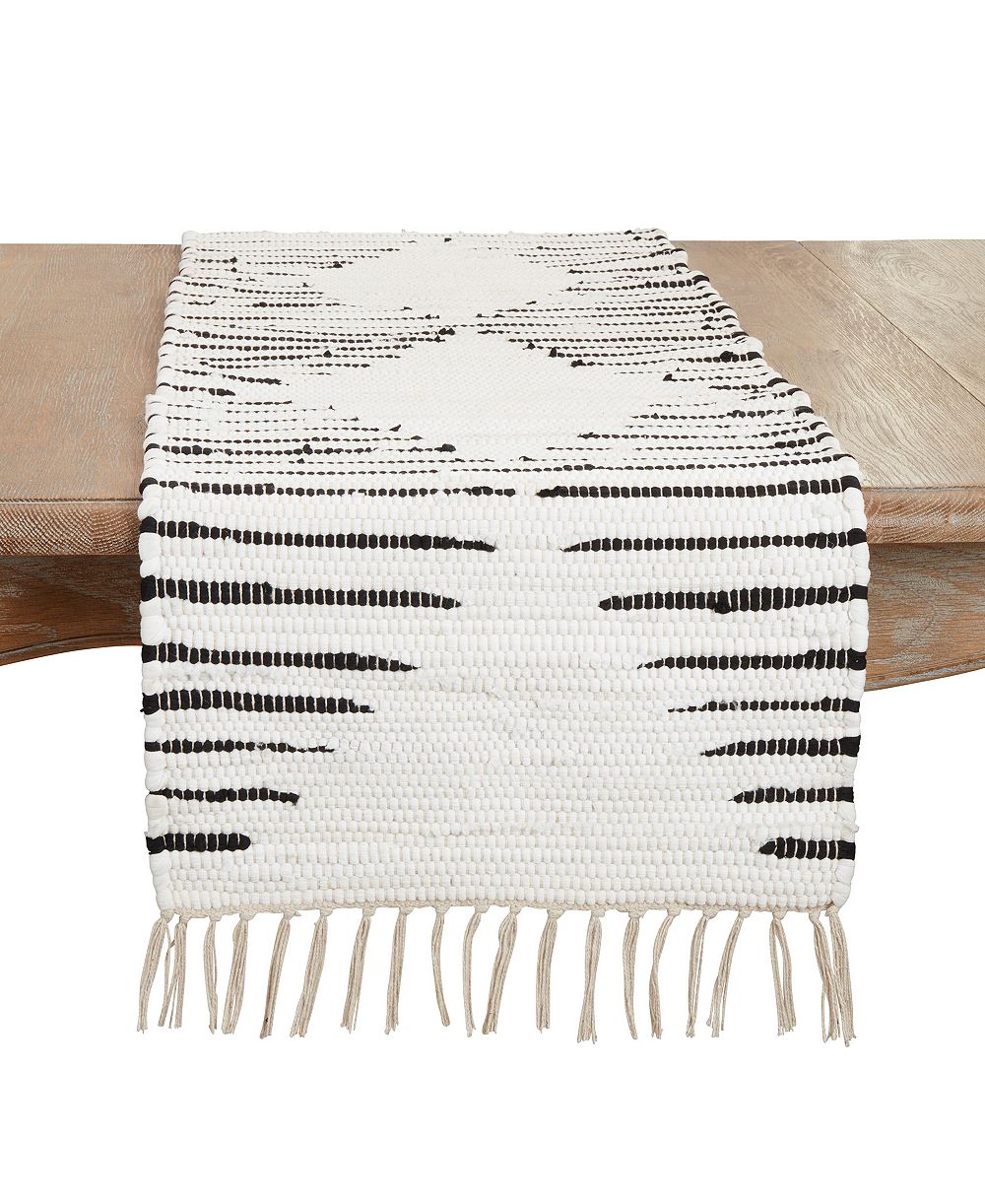Дорожка на стол Saro Lifestyle Artisanal Diamond Chindi, 16"x72"