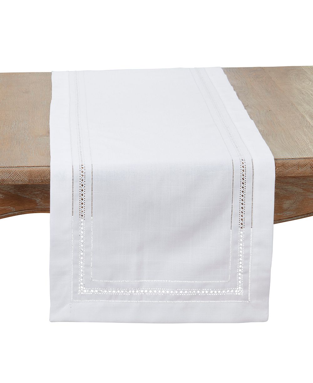 Традиционная дорожка для стола Saro Lifestyle Hemstitch, 16"x45"
