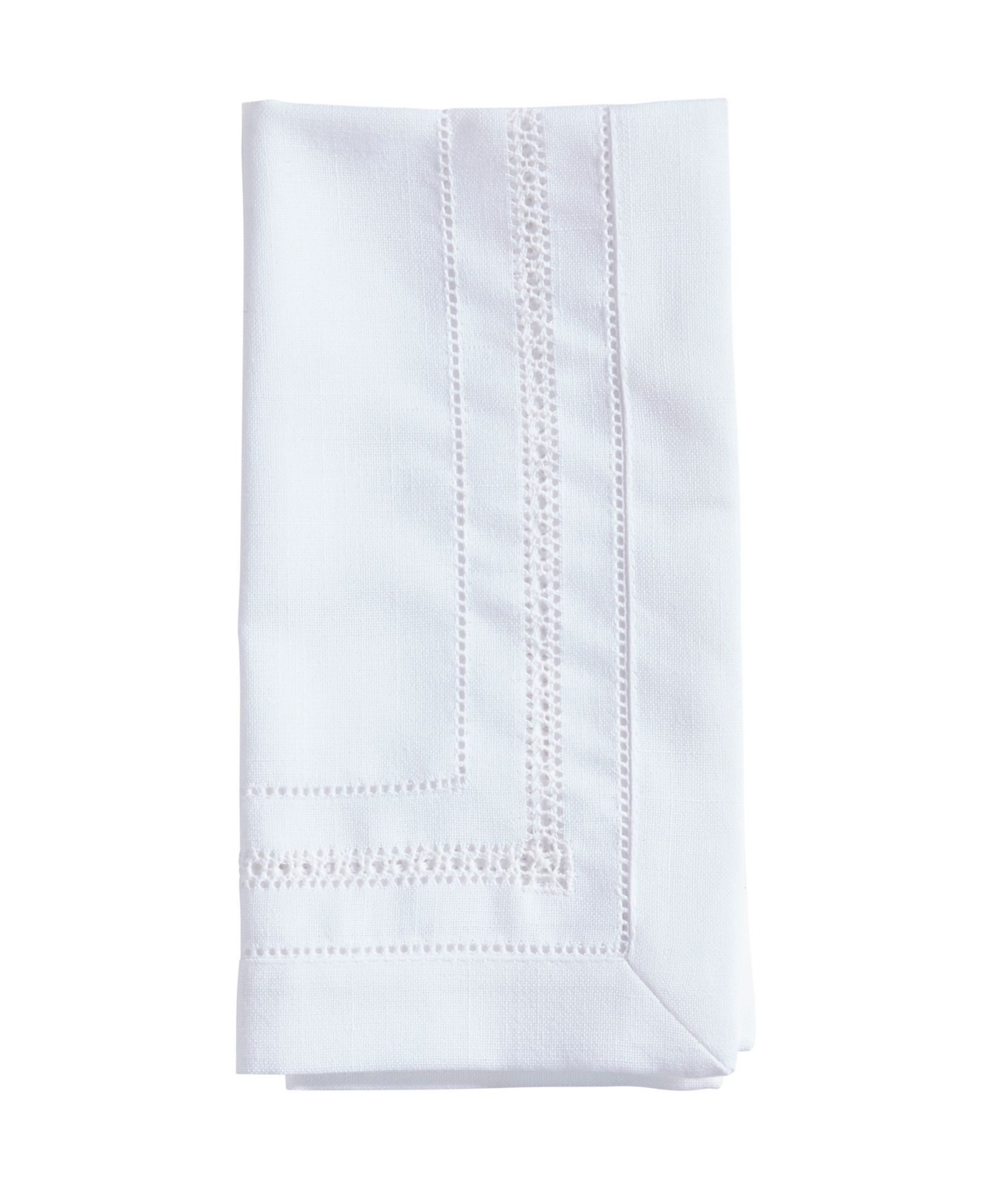Saro Lifestyle Traditional Hemstitch Dinner Napkin Set of 12, 18"18"