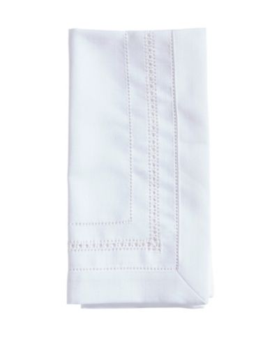 Saro Lifestyle Traditional Hemstitch Dinner Napkin Set of 12, 18"18"