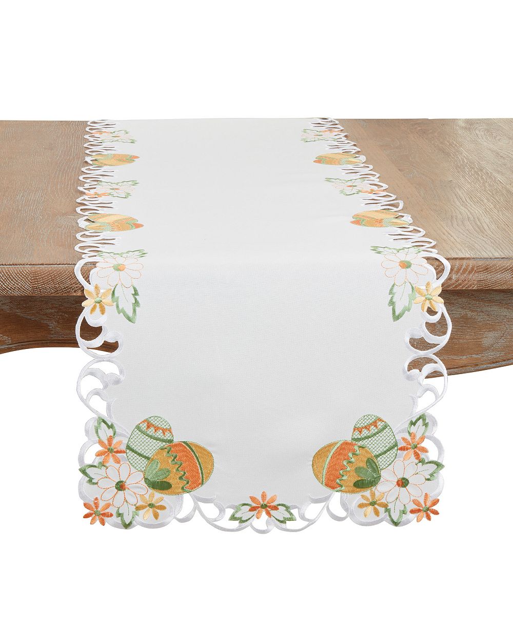 Saro Lifestyle Embroidered Easter Eggcellent Table Runner, 16"x54"