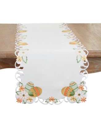 Saro Lifestyle Embroidered Easter Eggcellent Table Runner, 16"x54"