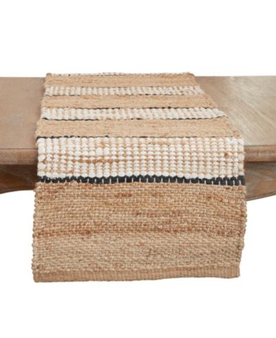 Дорожка на стол Saro Lifestyle Earthy Jute Stripe, 16"x72"