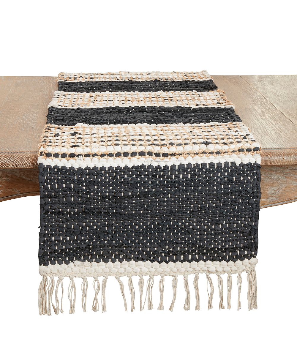 Дорожка для стола Saro Lifestyle Boho из кожи Chindi 16"x72"