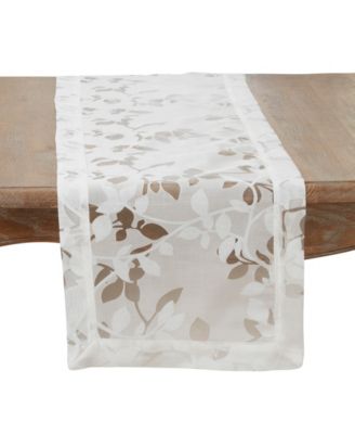 Дорожка для стола Saro Lifestyle Sheer Elegance Burnout Voile с дизайном vine, 16"x72"