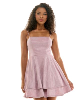 City Studios Juniors' Straight-Neck Sleeveless Fit & Flare Dress