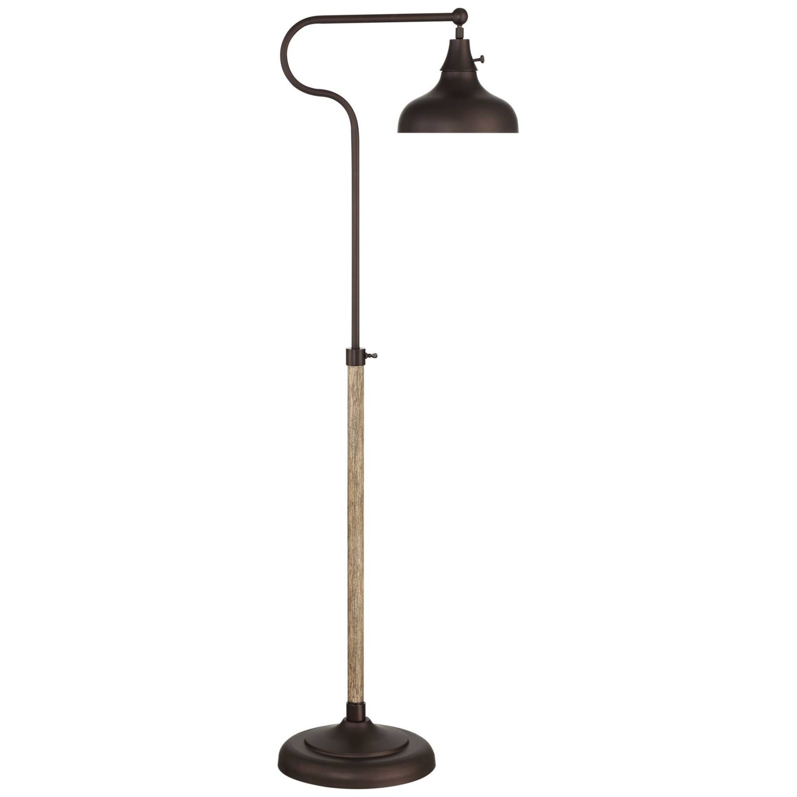 Franklin Iron Works Ferris Rustic Farmhouse Pharmacy Floor Lamp 57" Tall Faux Wood Grain Adjustable for Living Room Reading Bedroom Office Home
