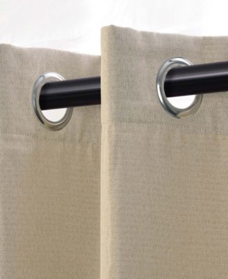 Linen Semi Blackout Grommet Room Darkening Curtains, Set of 4 Panels