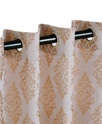 Superior Venetian Damask Jacquard Grommet Curtain Panels, Set of 2