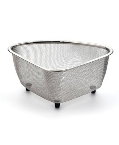 RSVP International Endurance Stainless Steel 9"x7"x4" In-Sink Mesh Corner Basket