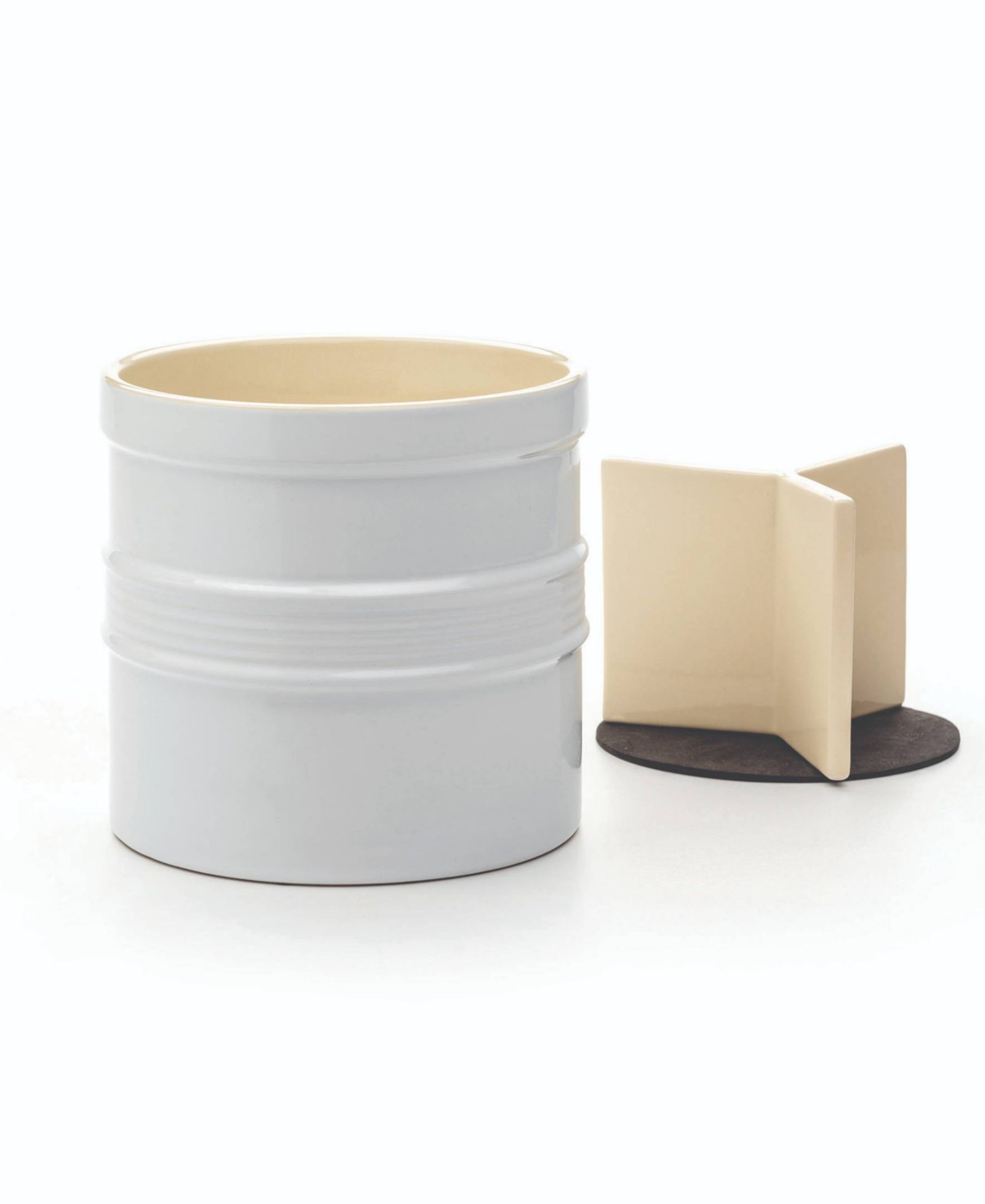 RSVP International Stoneware 7.5" D x 7" H White Oversized Tool Crock