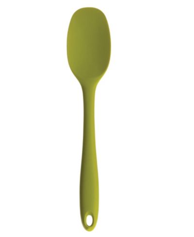 Зеленая ложка RSVP International Ela Series из стали с силиконовым покрытием 11" x 2.25"