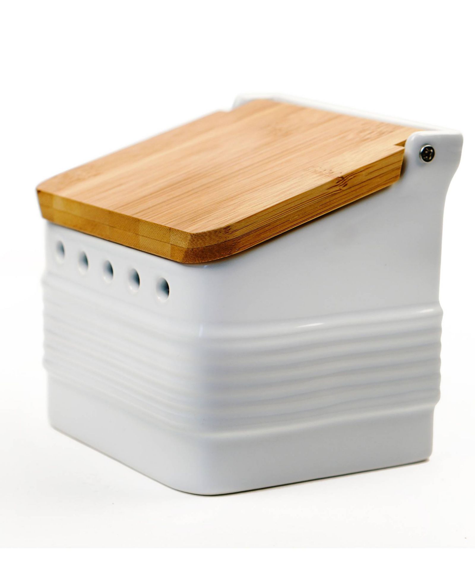 Хранитель чеснока из каменной керамики RSVP International White 5x4x5"