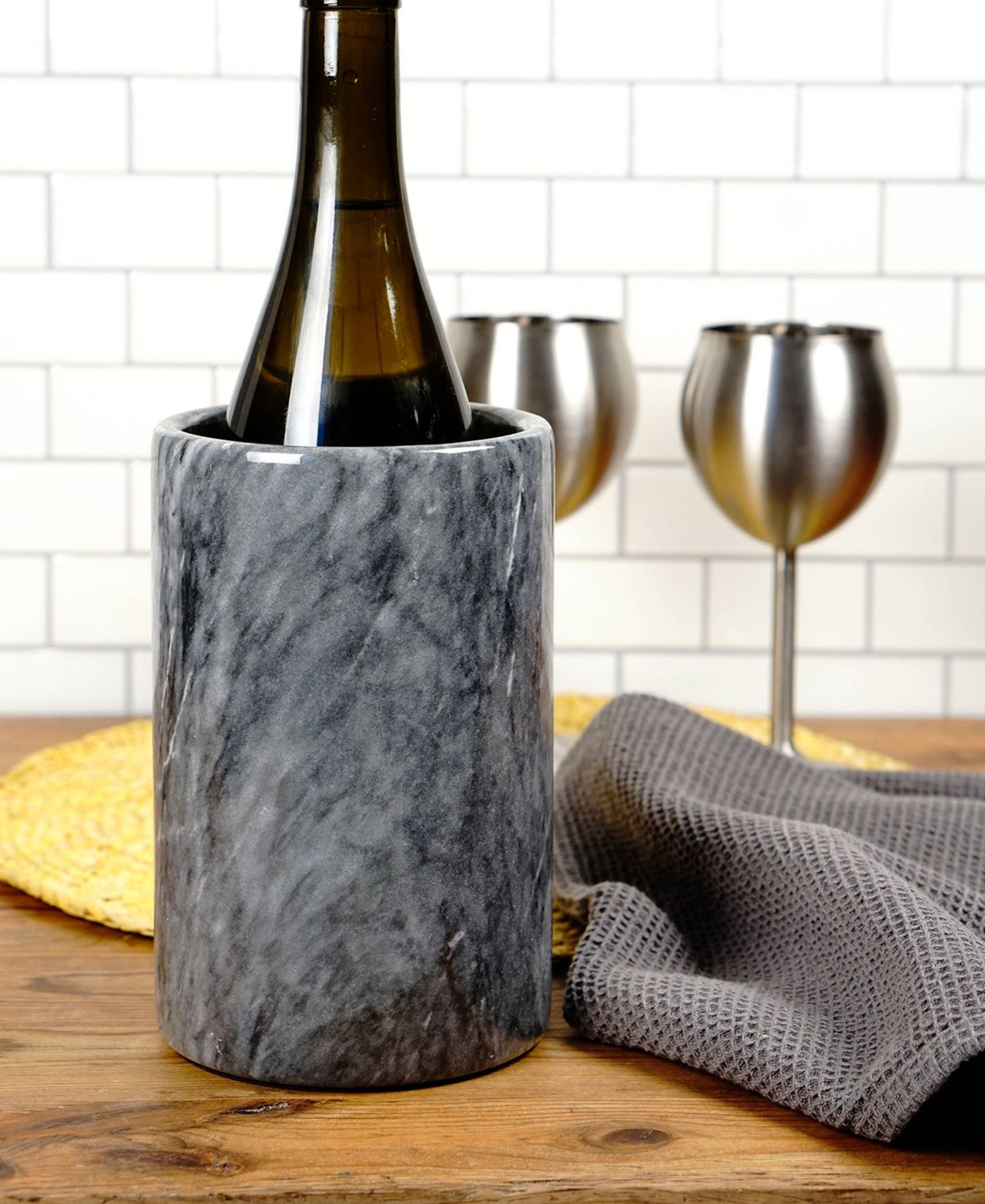 Марка RSVP International Grey Marble Wine Cooler, 4.5" x 7"