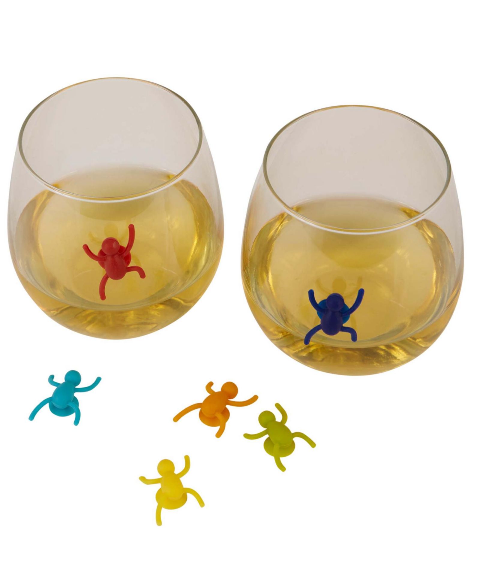 RSVP International Basic Silicone Suction Cup Tumbler Markers 6 Piece