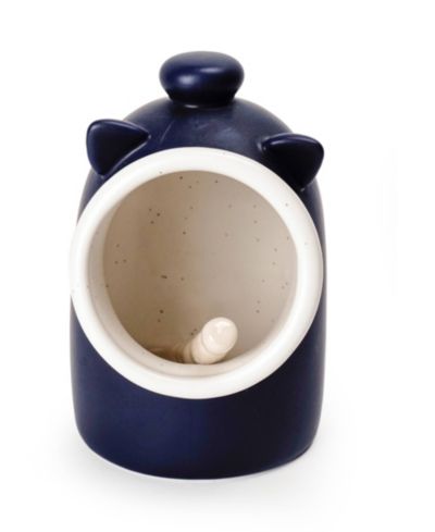Набор RSVP International Stoneware 2 Piece 6 Ounce Matte Blue Salt Pig и ложка