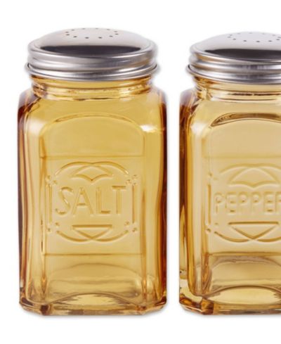 Набор из 2 стаканов для соли и перца RSVP International Retro Glass Amber, ретро-стиль, 8 унций
