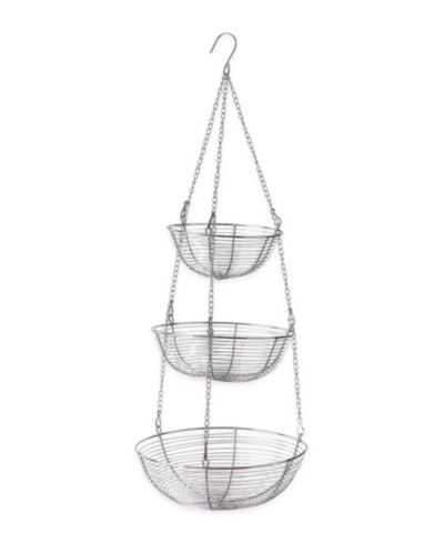 RSVP International Woven Wire 3 Tier Chrome Hanging Basket