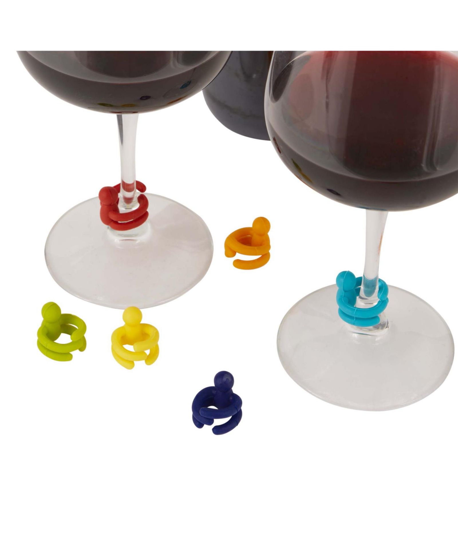 RSVP International Basic Silicone Stemware Drink Markers Set 6 Piece