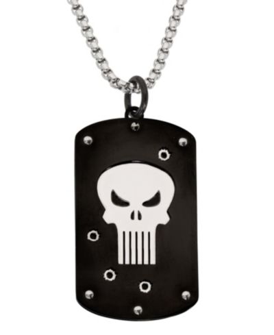 Подвеска Marvel The Punisher из нержавеющей стали (316L) с цепью Box 22''