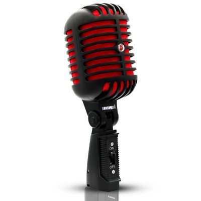5 Core Professional Vintage Microphone for Singing Dynamic Super Cardiod XLR Old Retro Wired Vocal Mic RTRO MIC CH BLK-RED