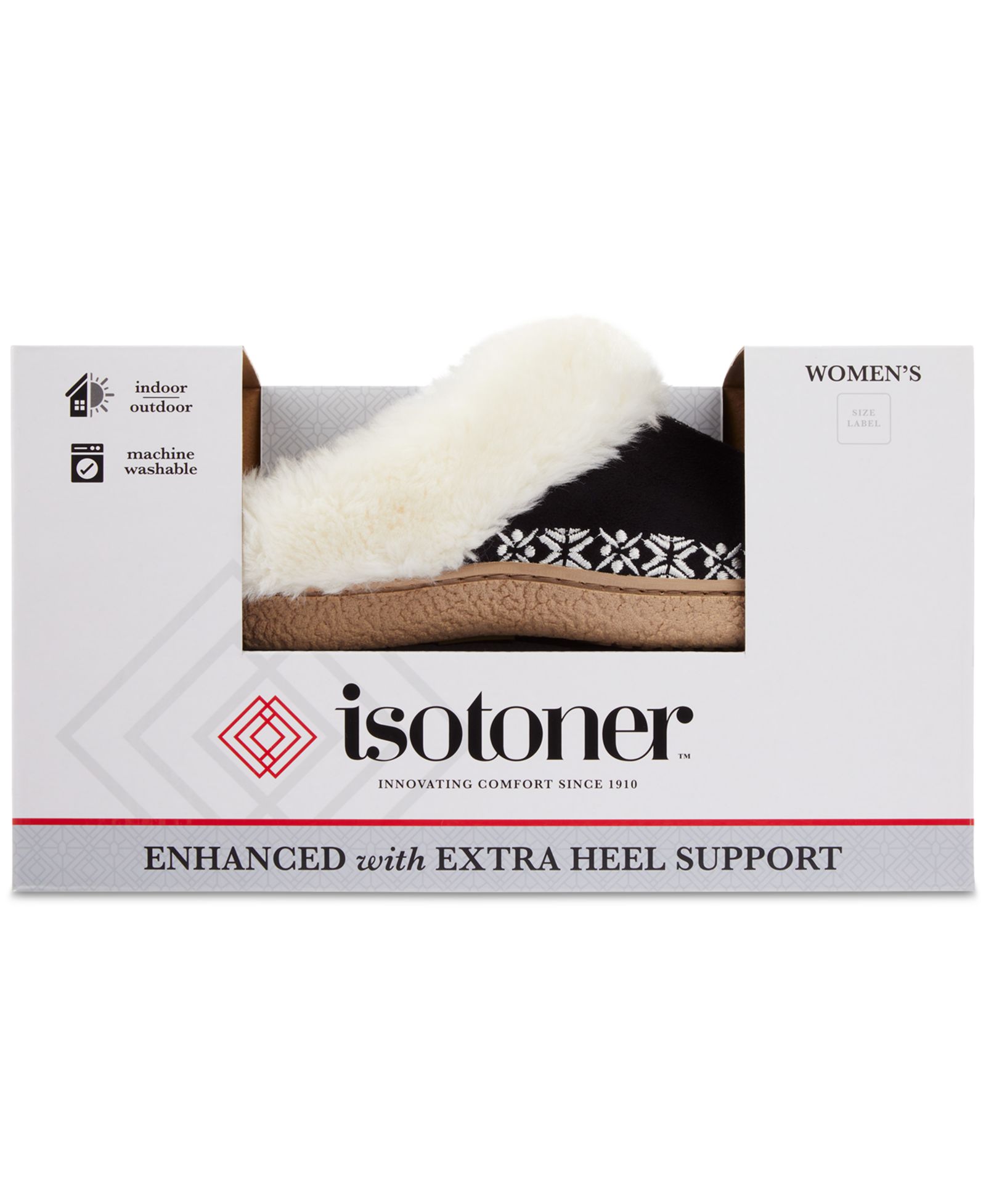 Isotoner Signature женские тапочки-клоуны с меховым декором
