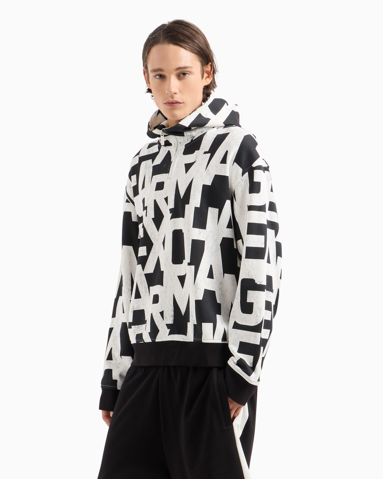 A|X Armani Exchange Мужское худи с логотипом с длинным рукавом