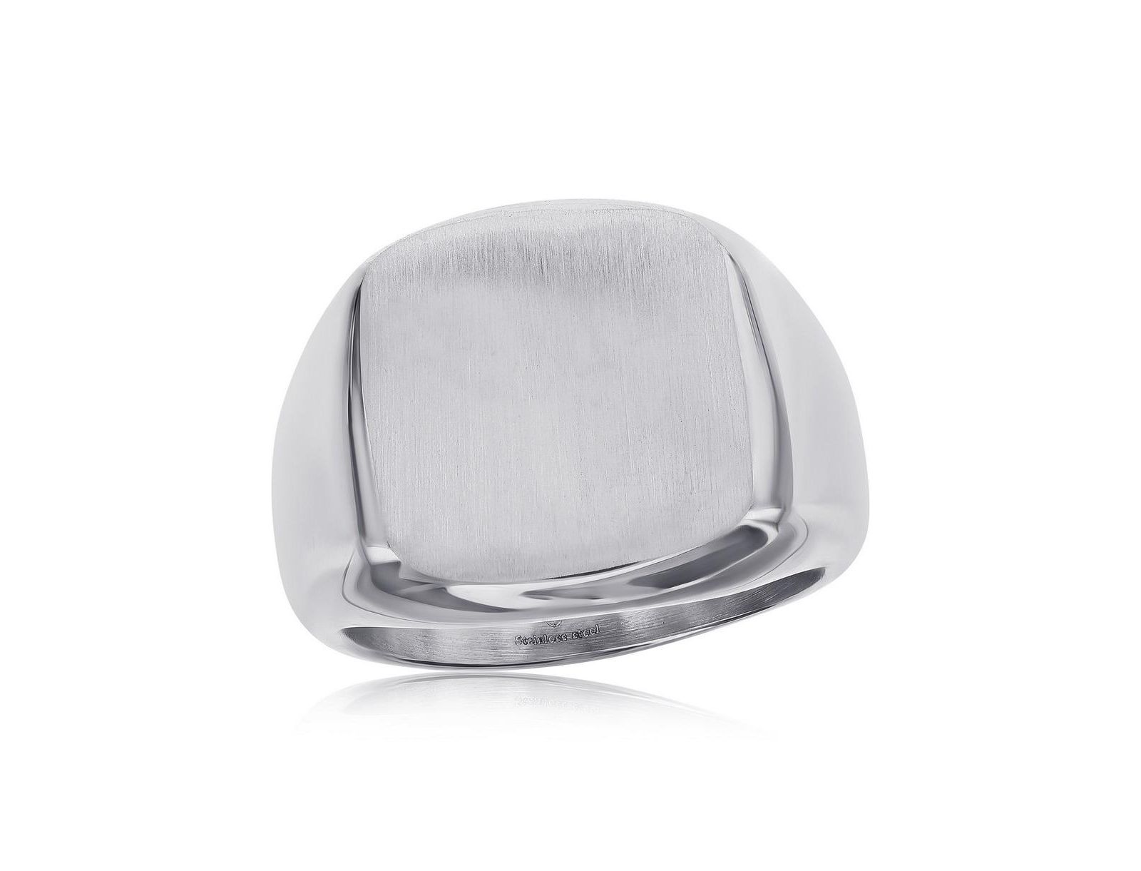Stainless Steel Brushed Square Ring