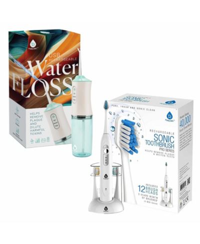 PURSONIC Rechargeable Toothbrush & Water Flosser Duo with Multi-Year Supply