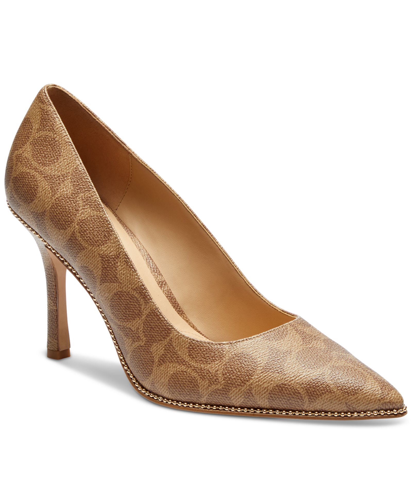 COACH Samantha Signature Pointed-Toe Leather Pumps