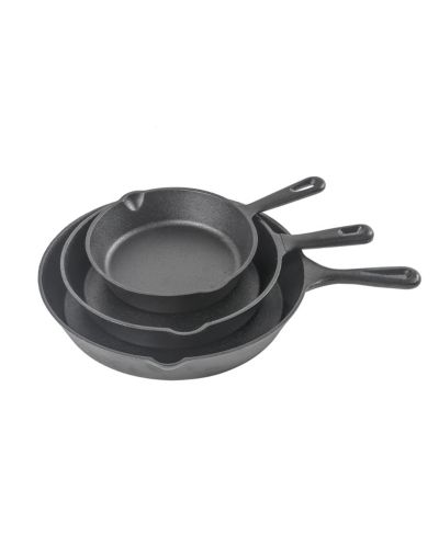 COMMERCIAL CHEF Cast Iron 3-Piece Skillet Set
