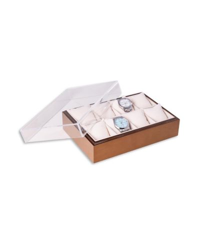 Bey-Berk Wood and Acrylic Eight Watch Box