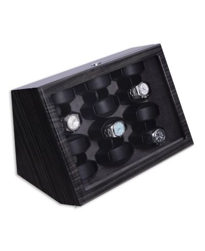 Bey-Berk Polished Ash Wood Twelve Watch Winder