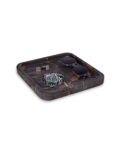 Bey-Berk Genuine Emperador Marble Catch-All Tray