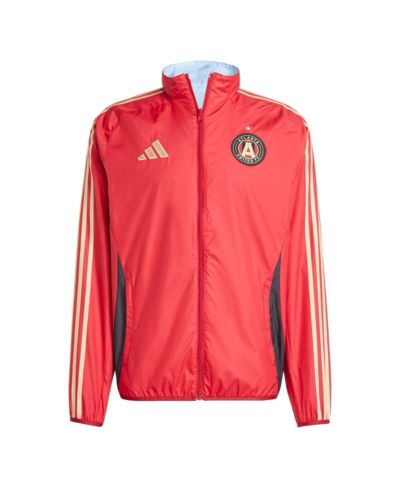 Adidas Мужская реверсивная куртка с молнией Atlanta United FC 2025 Anthem красного цвета