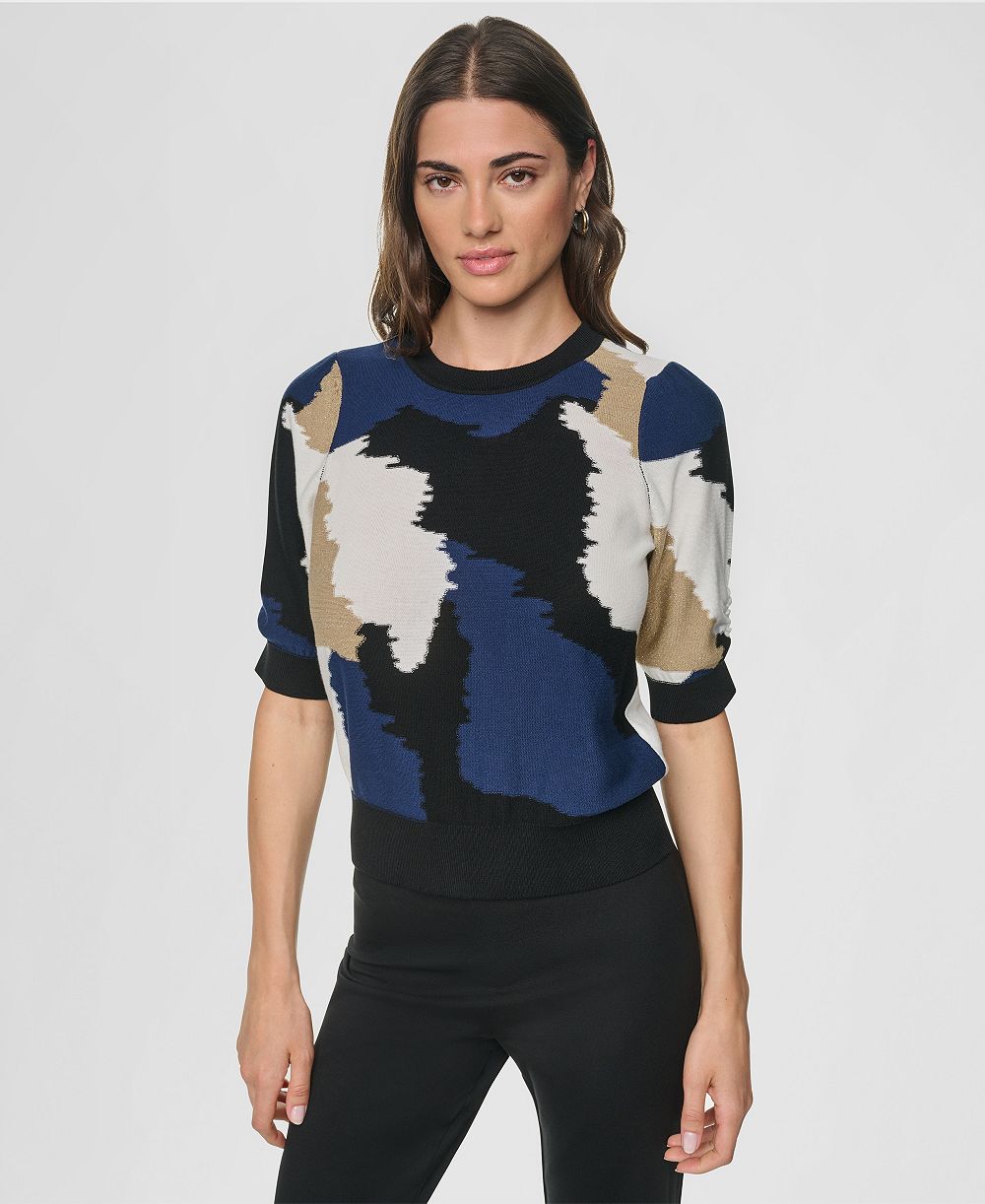 Женский свитер DKNY Printed Puff-Sleeve