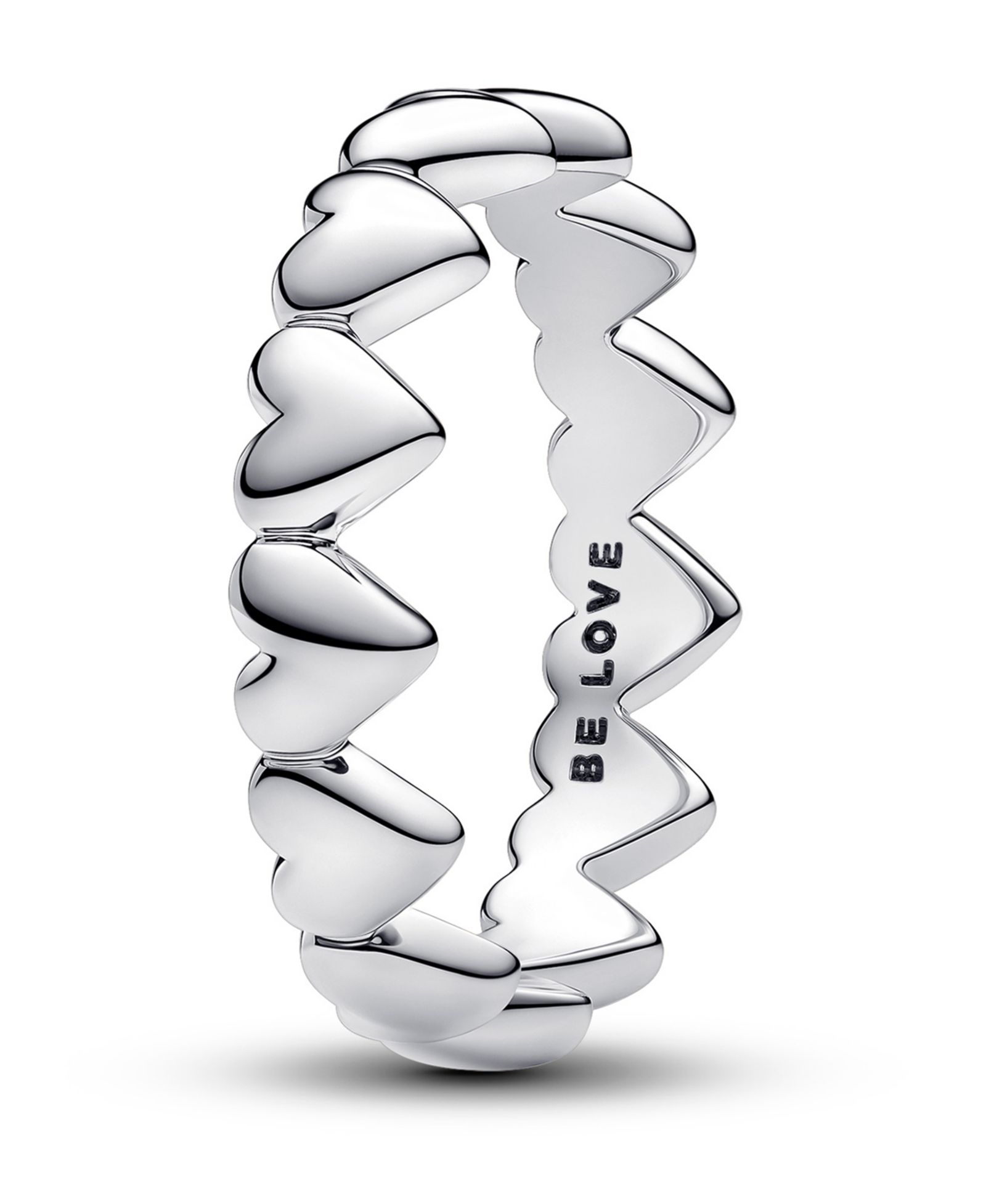Кольцо Pandora Sterling Silver Row of Hearts