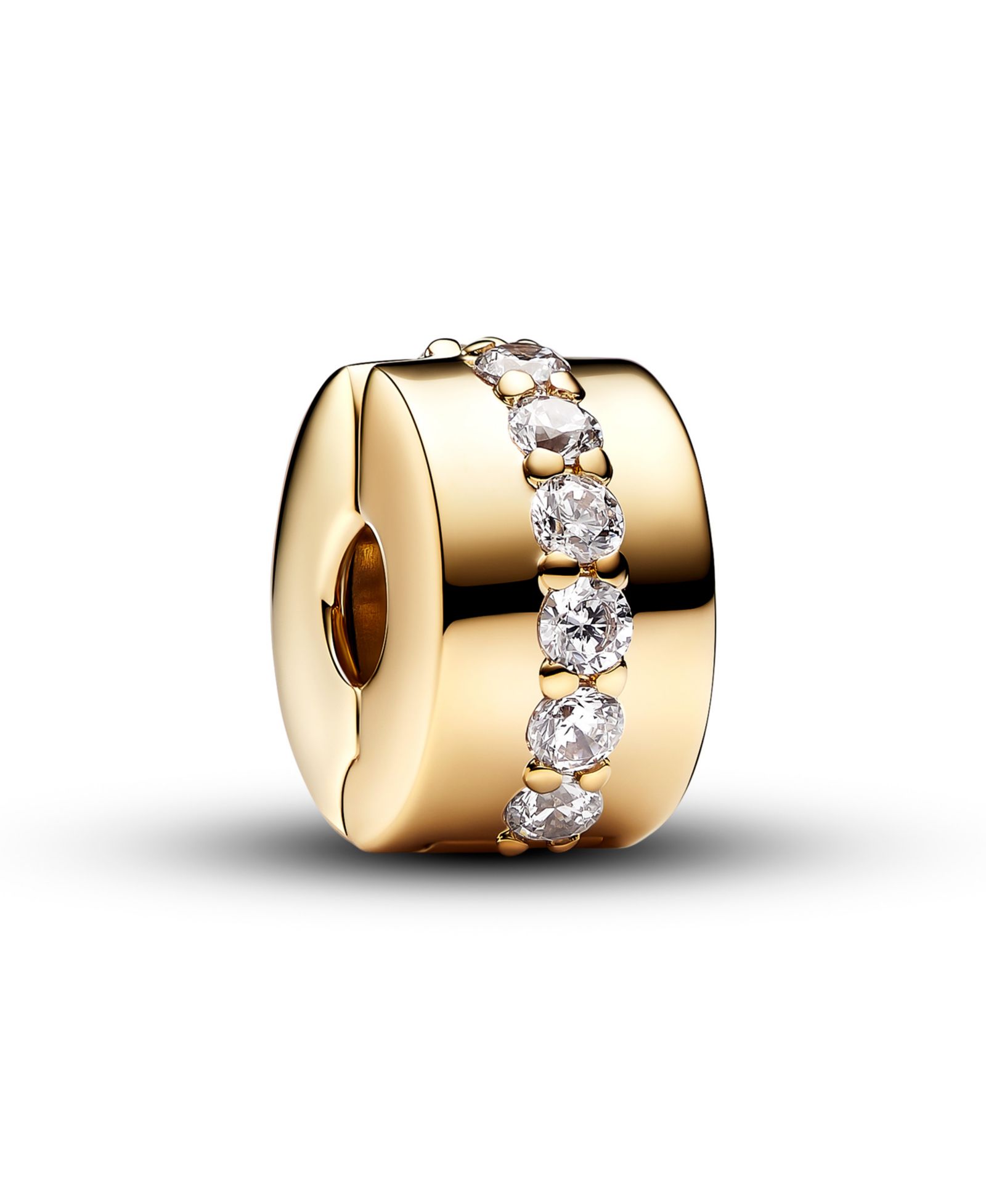 Шарм Pandora 14K Gold-Plated Clear Sparkling Row Clip