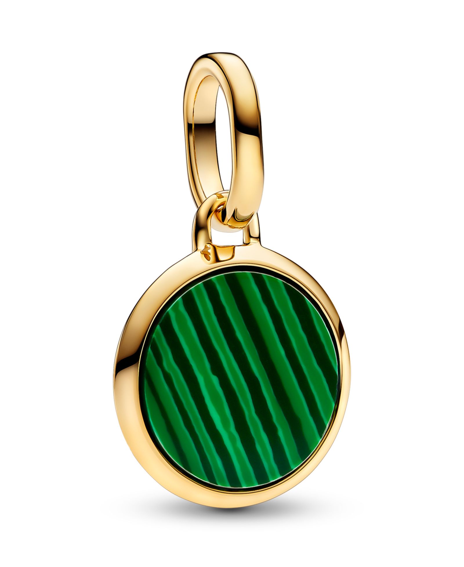 Подвеска-шарм Pandora 14K Gold-Plated Green Engravable Mini Medallion