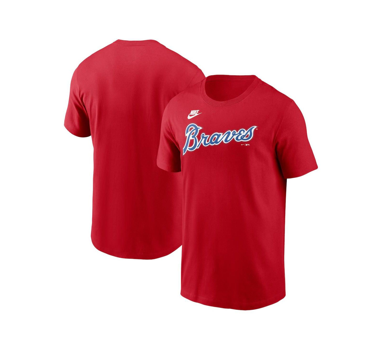 Nike Men's Red Atlanta Braves Cooperstown Wordmark T-Shirt