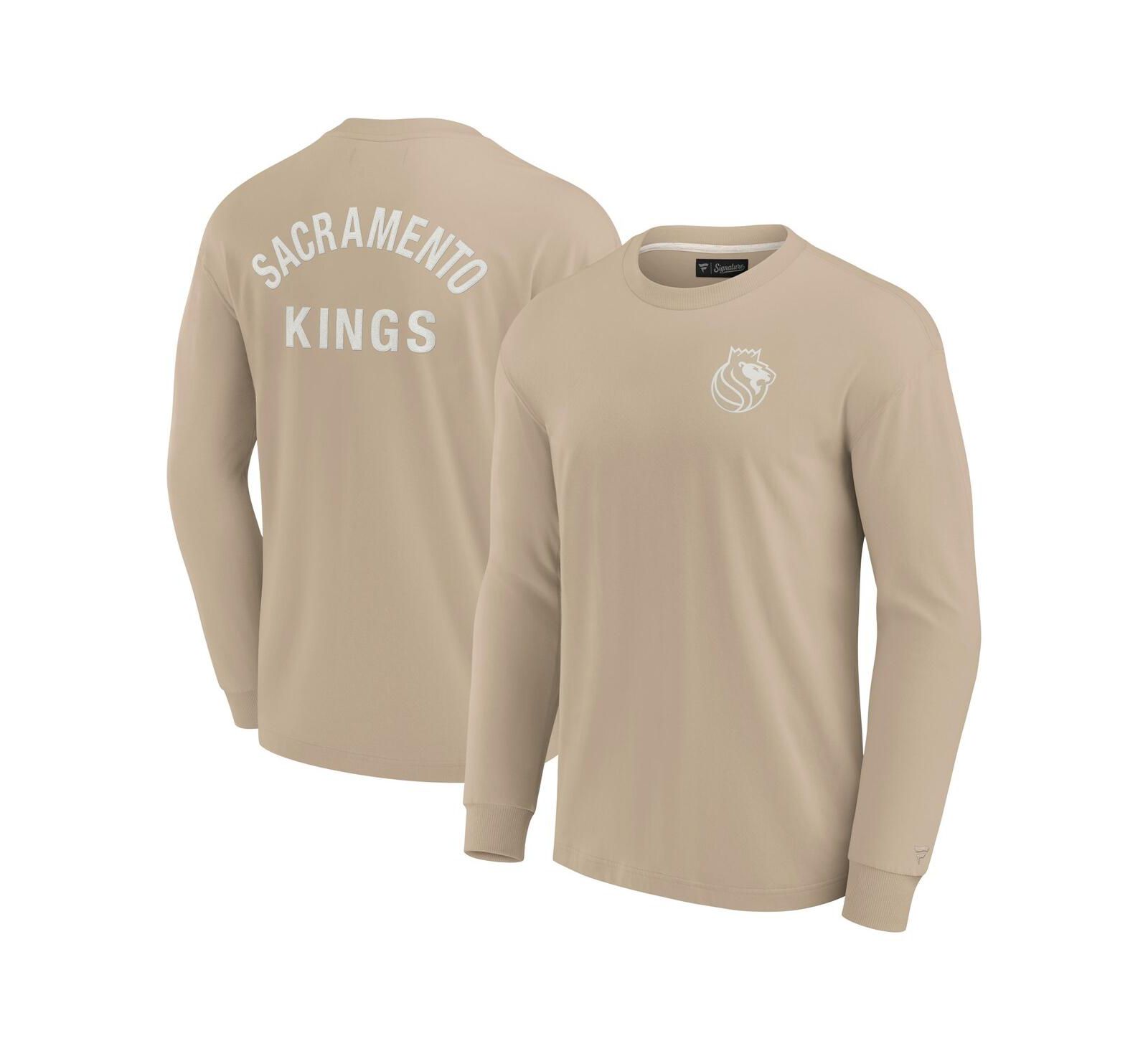 Fanatics Signature Мужская и Женская футболка Sacramento Kings Elements Super Soft Long Sleeve, Khaki