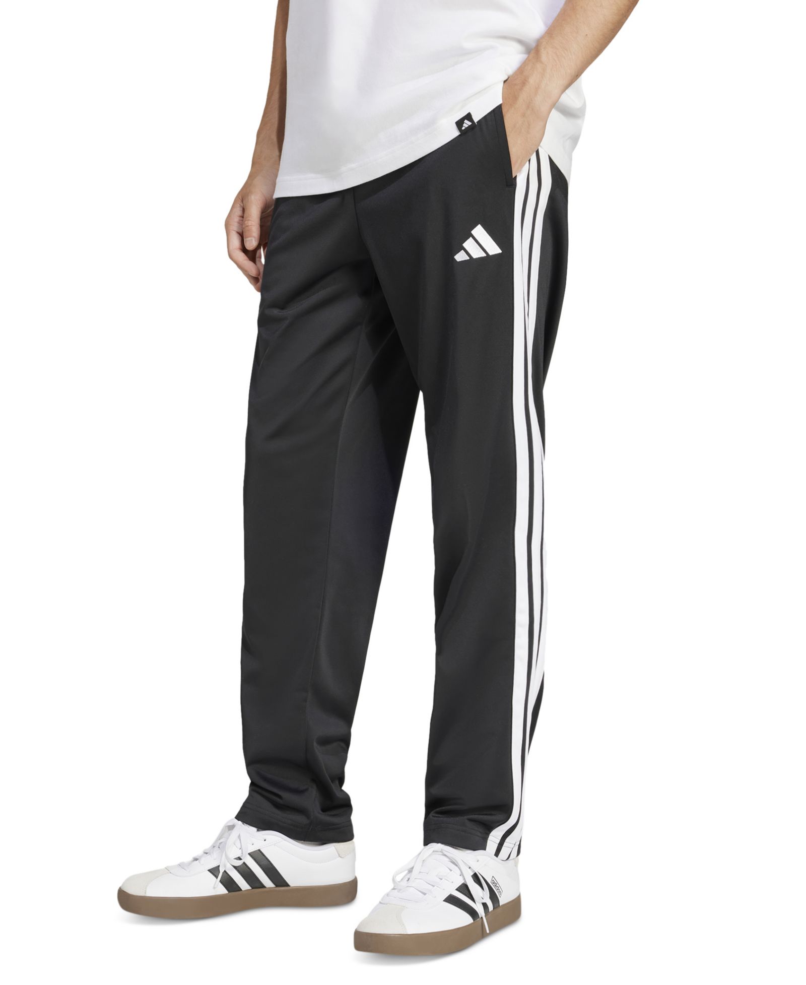 adidas Men's 3-Stripes Regular Open Hem Track Pants