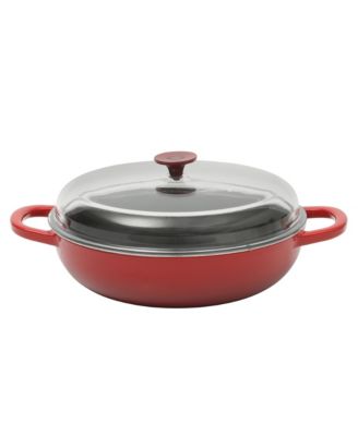 Брайзер Crock Pot Artisan 5 Quart Cast Iron с крышкой из боросиликатного стекла - Red