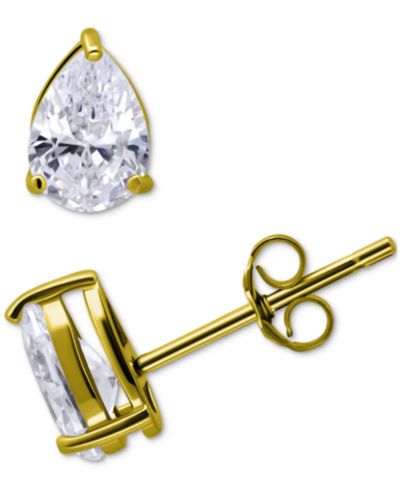 Серьги-гвоздики Giani Bernini Cubic Zirconia Pear Solitaire