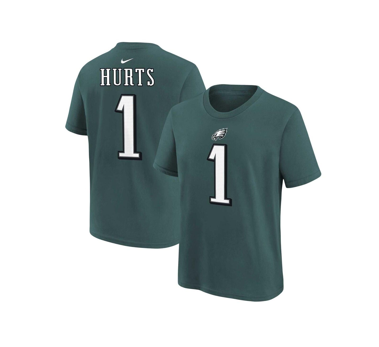 Футболка Nike с именем и номером игрока Jalen Hurts Philadelphia Eagles, для мальчиков и девочек