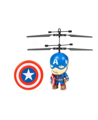 World Tech Toys Marvel Captain America Big Head UFO Remote Control Flying Figure Helicopter