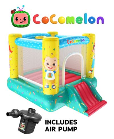 World Tech Toys Cocomelon Jump N' Slide Inflatable Bouncer, 78.75"L x 100"W x 63"H, Accommodates Up to 3 Kids, Ages 3+