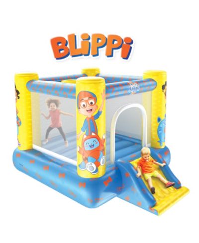 Надувной батут с горкой World Tech Toys Moonbug Blippi