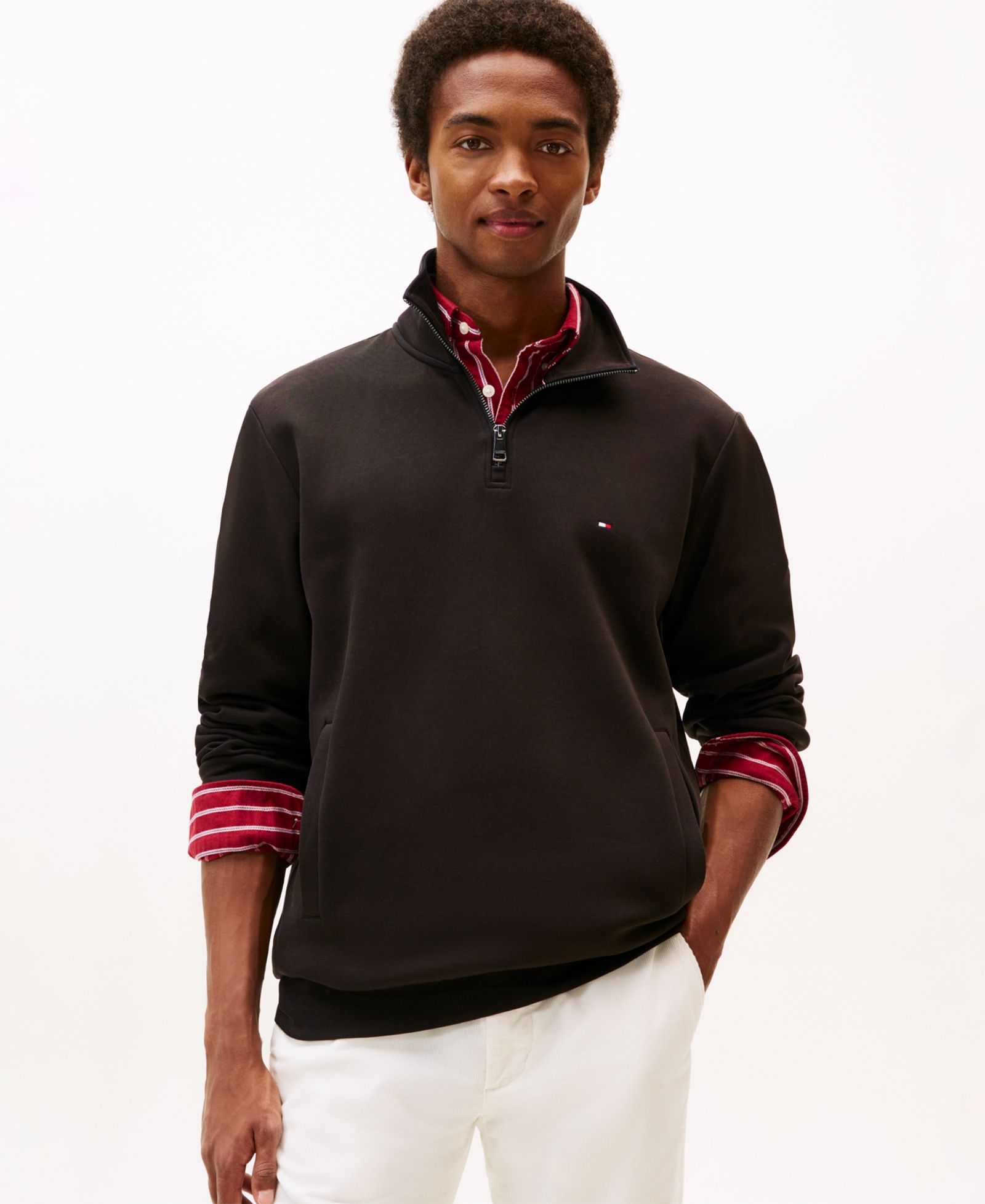 Tommy Hilfiger Men's Essential Intechno Knit Regular-Fit Quarter-Zip Sweatshirt