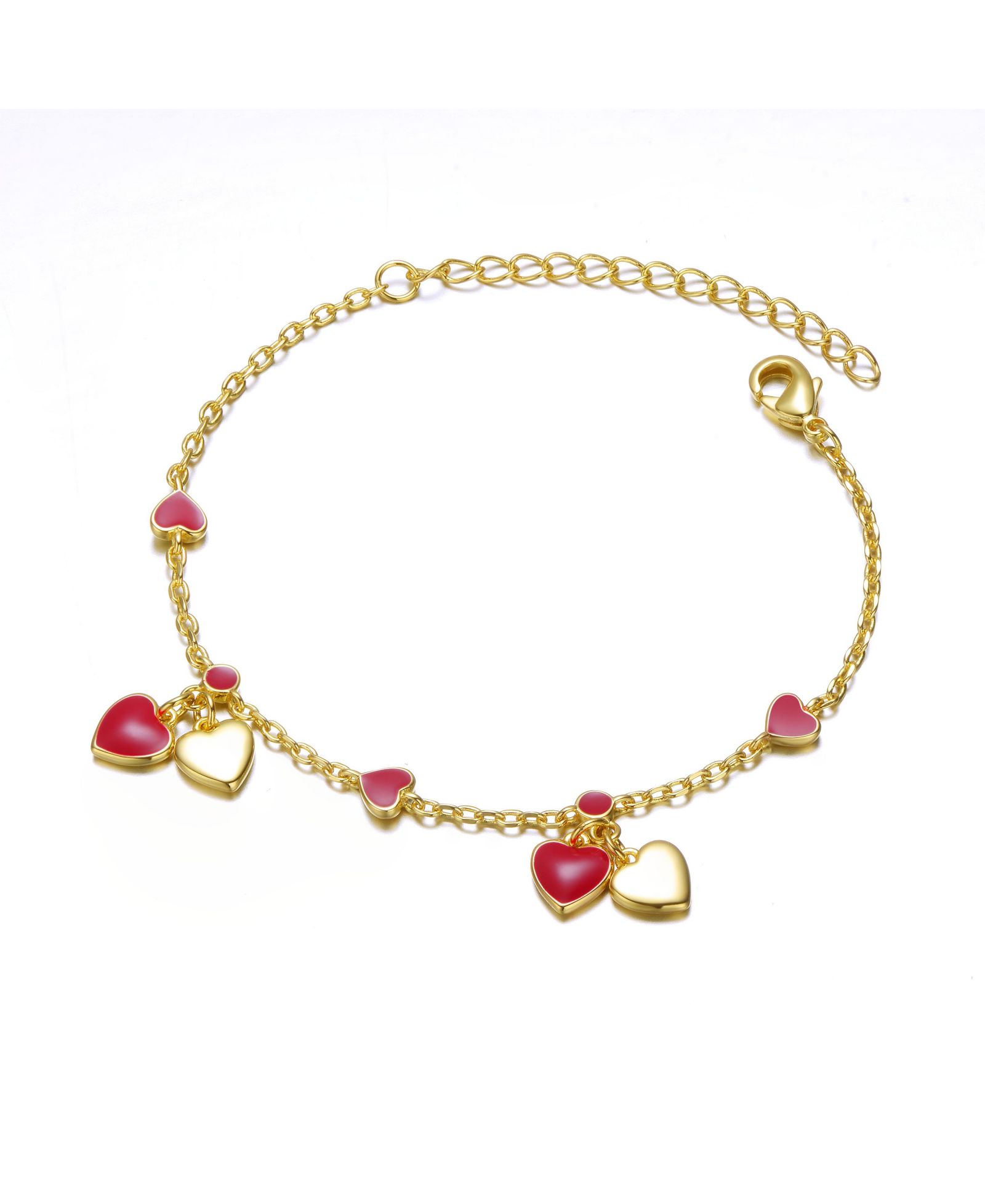 GiGiGirl Детский браслет с подвеской-сердцем 14k Gold Plated